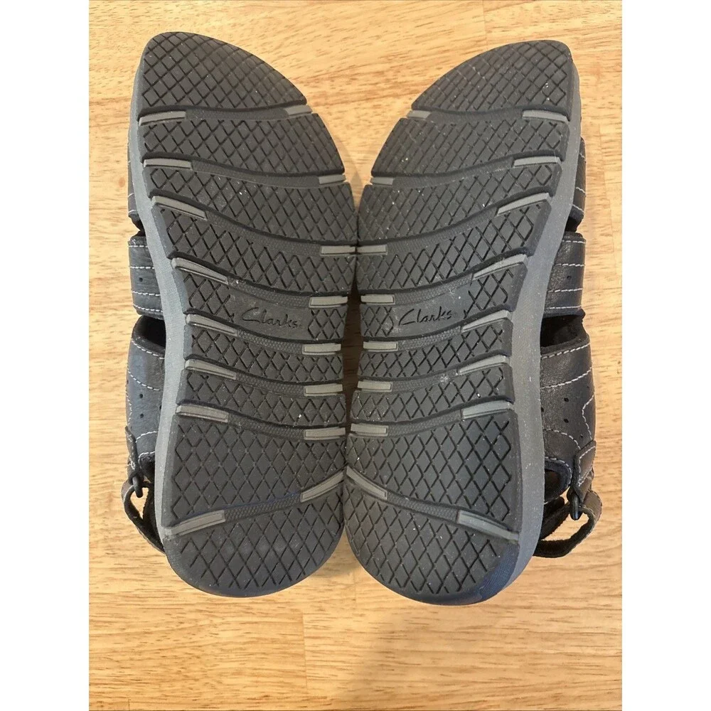 Clarks Men's Brixby Cove Fisherman Sandal - BLACK - US 8M Excellent Condition
